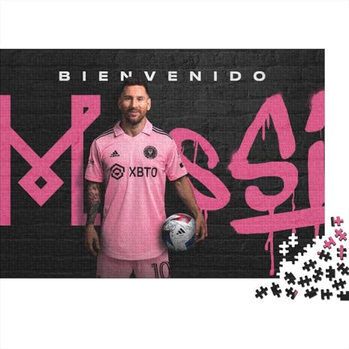 Premium Messi 1000 Teile Puzzle Aus Holz Fußball - Herausforderndes Geschicklichkeitsspiel Für Erwachsene, Entspannende Wandkunst, Hochwertiges Geschenk 1000pcs (75x50cm) von HESHS