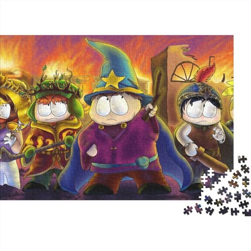Premium South Park 1000 Teile Puzzle Aus Holz Cartoon - Herausforderndes Geschicklichkeitsspiel Für Erwachsene, Entspannende Wandkunst, Hochwertiges Geschenk 1000pcs (75x50cm) von HESHS