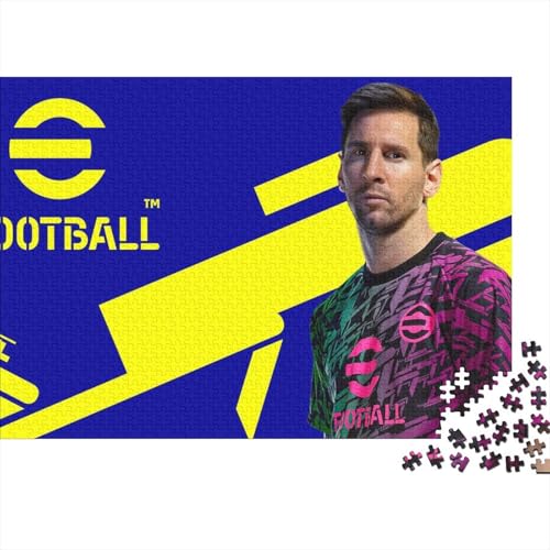 Puzzle 1000 Teile Aus Holz Für Erwachsene Fußball - Herausforderndes Premium-Spiel, Entspannende Mentale Übung,Messi Elegante Home Dekoration 1000pcs (75x50cm) von HESHS
