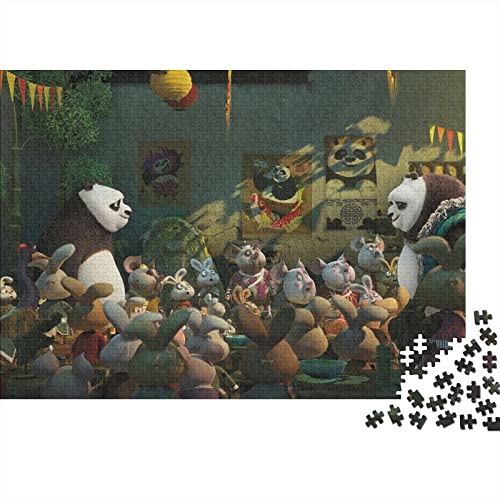 Puzzle 1000 Teile Kung Fu Panda,Anime Puzzles Für Erwachsene Jugendliche,unmögliches Puzzle Spielzeug,buntes Fliesenspiel,Geschicklichkeitsspiel Für Die Ganze Familie Geschenke 1000pcs (75x50cm) von HESHS