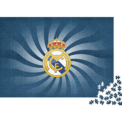Puzzle 300 Teile Real Madrid Logo,Fußball Puzzles Für Erwachsene Jugendliche,unmögliches Puzzle Spielzeug,buntes Fliesenspiel,Geschicklichkeitsspiel Für Die Ganze Familie Geschenke 300pcs (40x28cm) von HESHS