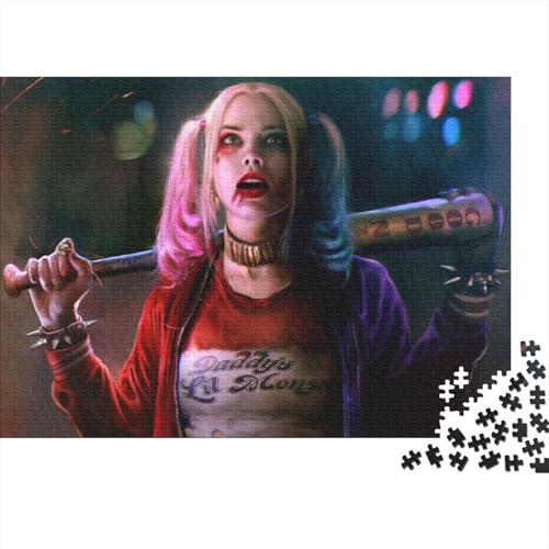 Puzzle 500 Teile Aus Holz Für Erwachsene Harley Quinn - Herausforderndes Premium-Spiel, Entspannende Mentale Übung,Joker Elegante Home Dekoration 500pcs (52x38cm) von HESHS