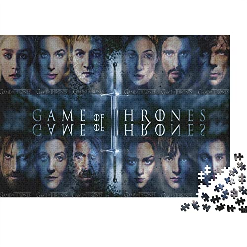 Puzzle 500 Teile Game of Thrones,Jon Snow Puzzles Für Erwachsene Jugendliche,unmögliches Puzzle Spielzeug,buntes Fliesenspiel,Geschicklichkeitsspiel Für Die Ganze Familie Geschenke 500pcs (52x38cm) von HESHS