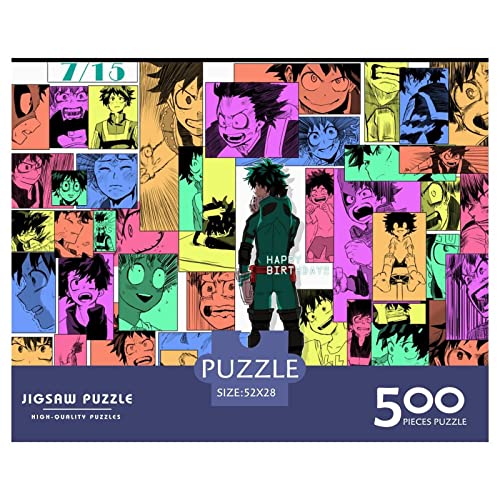 Puzzle My Hero Academia Spielzeug 500 Teile Puzzles Für Erwachsene Und Jugendliche Geburtstag Geschenk Anime Premium Holz Puzzle Schwierig Und Herausforderung 500pcs (52x38cm) von HESHS