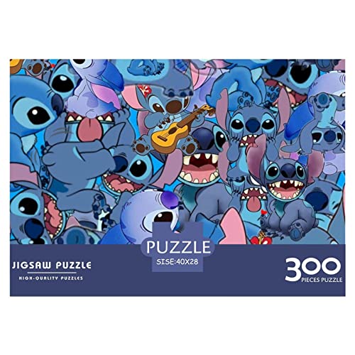 Puzzles Für Erwachsene Cartoon Stitch Puzzle 300 Teile,Lilo & Stitch Puzzles,Premium Holzpuzzle Puzzle,Geburtstagsgeschenk,Schwierige Und Herausforderung Geschenke Spielzeug 300pcs (40x28cm) von HESHS