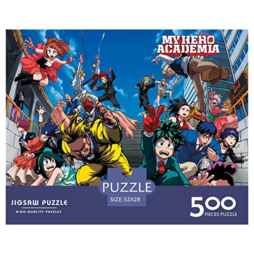 Puzzles Für Erwachsene My Hero Academia Puzzle 500 Teile,Anime Puzzles,Premium Holzpuzzle Puzzle,Geburtstagsgeschenk,Schwierige Und Herausforderung Geschenke Spielzeug 500pcs (52x38cm) von HESHS