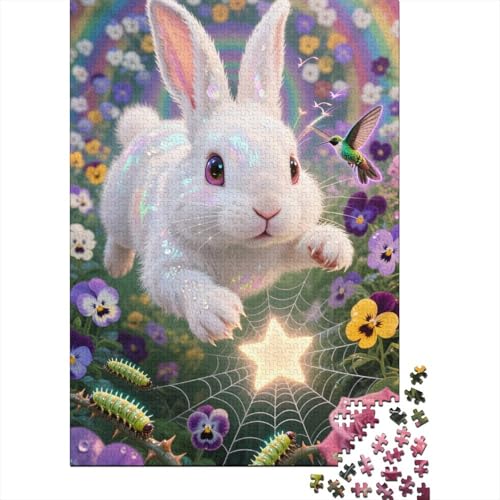Rabbit Puzzle 1000 Teile Schwer Puzzle Spielzeug Lernspiel Impossible Cartoon Art Herausforderung Spielzeug Für Erwachsene Kinder 1000pcs (75x50cm) von HESHS