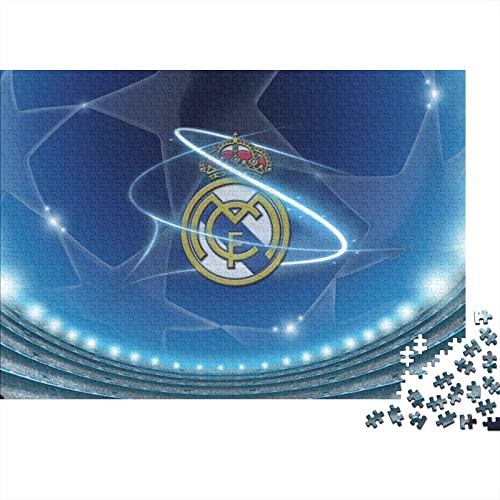 Real Madrid Logo 1000 Teile Puzzles for Erwachsene Fußball Premium Wooden Gifts Large Puzzles Educational Game Toy Gift for Wall Decoration Birthday Present 1000pcs (75x50cm) von HESHS