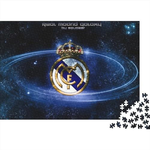 Real Madrid Puzzles 1000 Teile Schwer Puzzle Spielzeug Lernspiel Impossible Fußball Clubs Herausforderungsspielzeug Für Erwachsene Kinder 38x26cm/1000pcs von HESHS