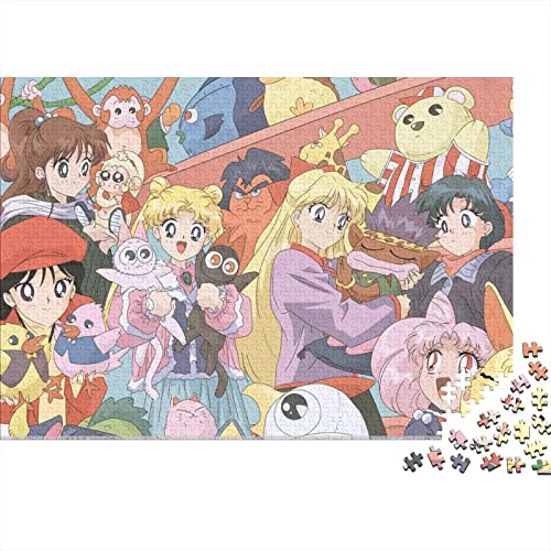 Sailor Moon Puzzle Für Erwachsene,Puzzle 1000 Teile Herausforderndes Puzzles Anime,Geschicklichkeitsspiel Für Die Ganze Familie,Bunte Fliesen Spielzeug Spiel,Geschenke 1000pcs (75x50cm) von HESHS