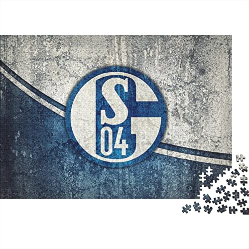 Schalke Logo 500 Teile Puzzles for Erwachsene Fußball Premium Wooden Gifts Large Puzzles Educational Game Toy Gift for Wall Decoration Birthday Present 500pcs (52x38cm) von HESHS