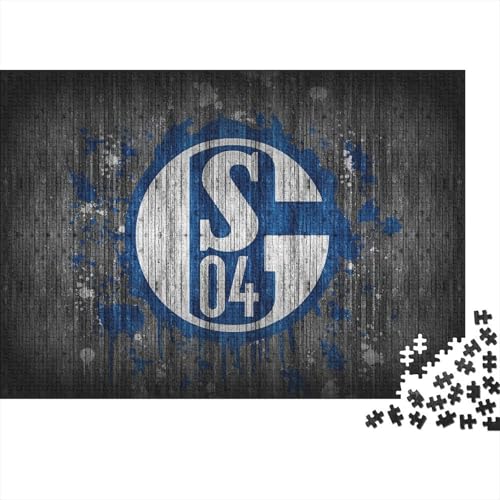Schalke Logo Puzzles 1000 Teile Schwer Puzzle Spielzeug Pädagogisches Spiel Impossible Fußball Herausforderung Spielzeug Für Erwachsene Kinder 70x50cm/1000pcs von HESHS