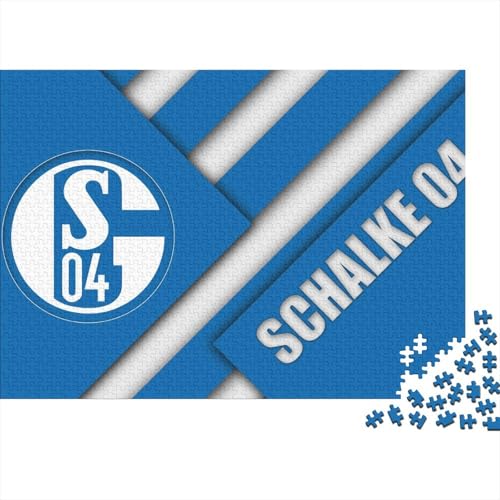 Schalke Logo Puzzles 1000-teilige Schwer Puzzle Spielzeug Lernspiel Impossible Fußball Herausforderungsspielzeug Für Erwachsene Und Kinder in Bewährter 70x50cm/1000pcs von HESHS