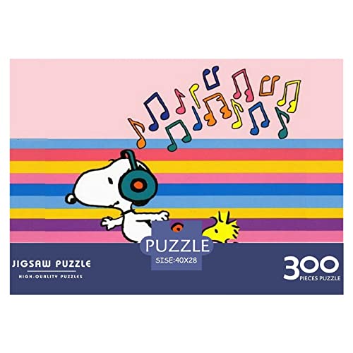 Snoopy Puzzle 300 Teile,Puzzles Für Erwachsene,Unmögliches Puzzles Spielzeug, Bunte Fliesen Spiel,Cartoon 300 Puzzle Dekoration Jugendliche Geschenke Puzzle 300pcs (40x28cm) von HESHS
