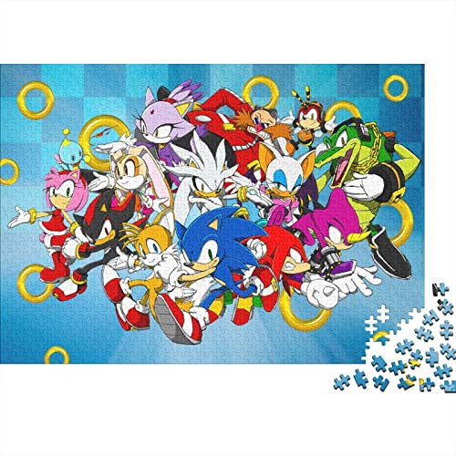 Sonic The Hedgehog Puzzle 1000 Teile,Cartoon Puzzles Für Erwachsene,Impossible Puzzle,Geschicklichkeitsspiel Für Die Ganze Familie,Legespiel Home Dekoration Puzzles 1000pcs (75x50cm) von HESHS