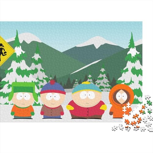 South Park 500-Teile Premium Holzpuzzle - Cartoon Unmögliches Puzzle Für Erwachsene, Pädagogisches Familienspiel, Hochwertige Wandkunst Geschenkidee 500pcs (52x38cm) von HESHS