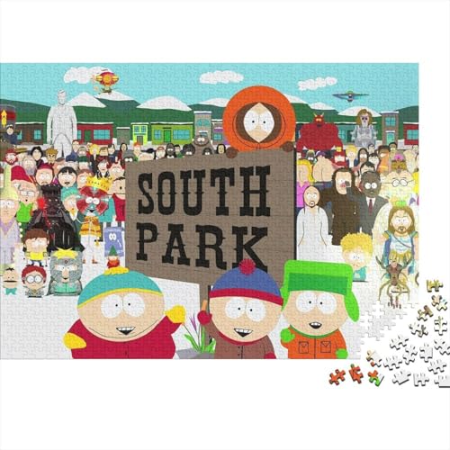 South Park Holz Puzzle 500 Teile Für Erwachsene - Unmögliches Legespiel, Stressabbau Spielzeug,Cartoon Premium Home Dekoration, 500pcs (52x38cm) von HESHS
