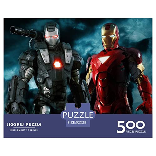 Spider Man Iron Man Puzzle 500 Teile Superheld Puzzles Für Erwachsene Und Jugendliche,Unmögliche Puzzle Premium Holzpuzzle Home Spielzeug Dekoration Puzzle Geschenke 500pcs (52x38cm) von HESHS