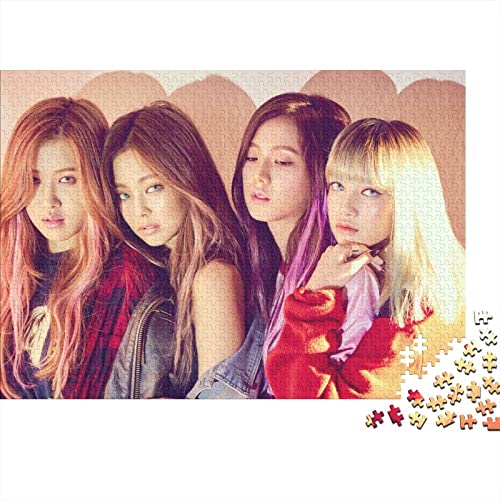Star 300 Teile Puzzle Für Erwachsene - Schwieriges Holzlegespiel, Mentales Training,Blackpink Bunte Fliesen Dekoration, Familientaugliches Geschenk 300pcs (40x28cm) von HESHS