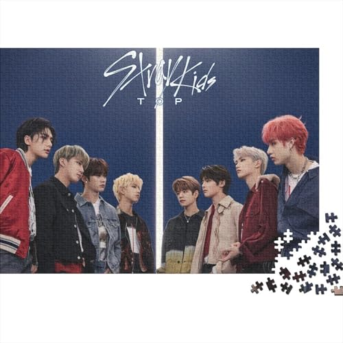 Stray Kids 500-Teile Premium Holzpuzzle - Star Unmögliches Puzzle Für Erwachsene, Pädagogisches Familienspiel, Hochwertige Wandkunst Geschenkidee 500pcs (52x38cm) von HESHS