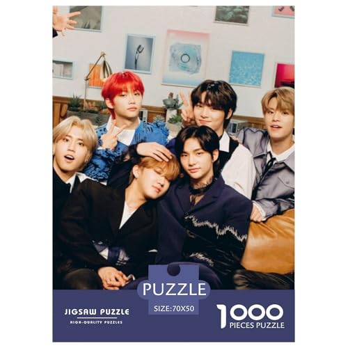 Stray Kids Puzzle 1000-teilige Schwer Puzzle Spielzeug Lernspiel Impossible Star Herausforderungsspielzeug Für Erwachsene Und Kinder Ab 12 Jahren 70x50cm/1000pcs von HESHS
