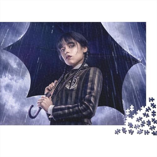 Wednesday Addams Puzzle 1000 Teile Schwer Puzzle Spielzeug Lernspiel Impossible Addam Herausforderung Spielzeug Für Erwachsene Und Kinder in Bewährter 38x26cm/1000pcs von HESHS