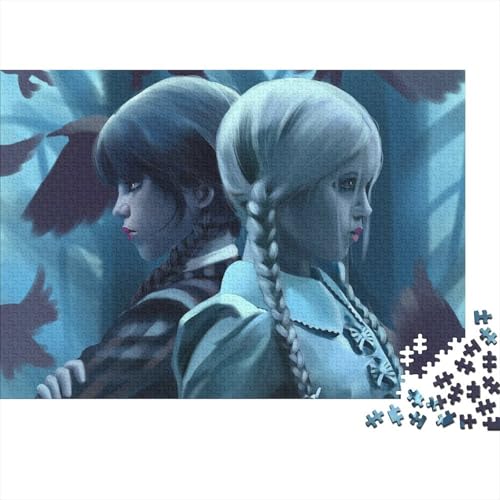Wednesday Addams Puzzle 1000-teilige Schwer Puzzle Spielzeug Lernspiel Impossible Addam Herausforderung Spielzeug Für Erwachsene Und Kinder Ab 14 Jahren 70x50cm/1000pcs von HESHS