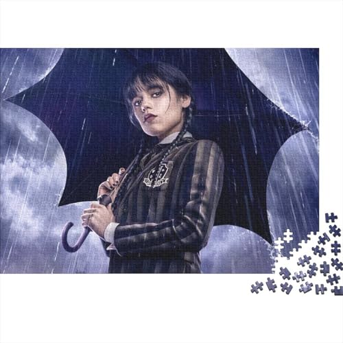 Wednesday Addams Puzzle 1000-teilige Schwer Puzzle Spielzeug Lernspiel Impossible Addam Herausforderung Spielzeug Für Erwachsene Und Kinder Ab 14 Jahren 70x50cm/1000pcs von HESHS