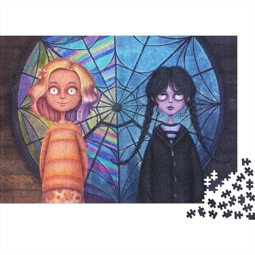 Wednesday Addams Puzzles 1000-teilige Schwer Puzzle Spielzeug Lernspiel Impossible Addam Herausforderungsspielzeug Für Erwachsene Und Kinder in Bewährter 70x50cm/1000pcs von HESHS