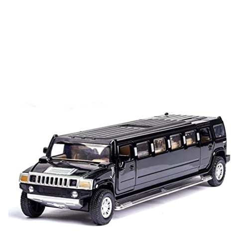 Exquisites Automodell Für Hummer Limousine 1:32 Alloy Diecast Car Models Simulation Sound and Light Pull Back Toy (Farbe : Black) von HETING