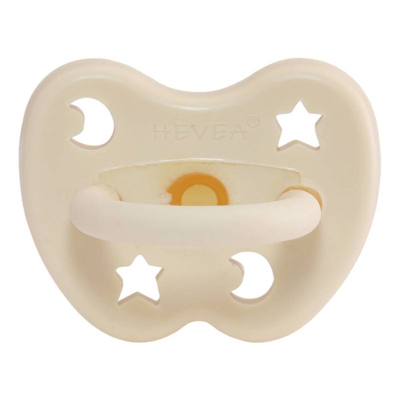 HEVEA Schnuller aus Naturkautschuk - Rund (0-3 Monate) Milky White von HEVEA