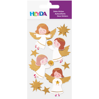 BRUNNEN 203780700 HEYDA Stick-On's Mix „Engel“ | 75×165 mm, weiß/gold, 1 Blatt von HEYDA