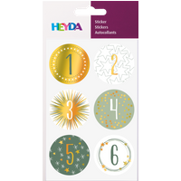 BRUNNEN 203780822 HEYDA Sticker „Adventzahlen Stern“ | 100×190 mm, 4 Blatt von HEYDA