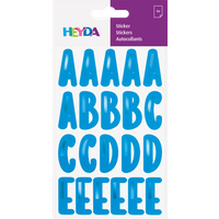 BRUNNEN 203780825 HEYDA Sticker „Alphabet“ | 100×190 mm, blau/blau metallic, 4 Blatt von HEYDA