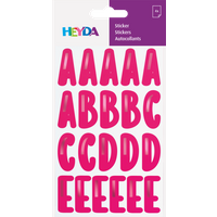 BRUNNEN 203780826 HEYDA Sticker „Alphabet“ | 100×190 mm, pink/pink metallic, 4 Blatt von HEYDA