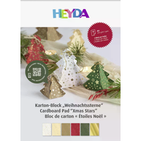 BRUNNEN 2047132 HEYDA Karton-Block 'Weihnachtssterne', A4, 12 Bögen von HEYDA