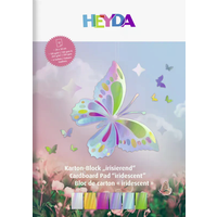 BRUNNEN 2047155 HEYDA Karton-Block „Irisierend“, 24×34 cm, 12 Blatt von HEYDA