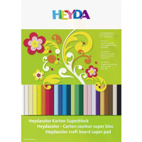 BRUNNEN 205171809 Heyda Tonkarton Block 24x34cm, 220g/m², 24 Blatt, bunte Farben von HEYDA
