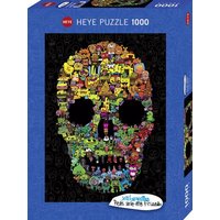 HEYE 298500 Puzzle 1000 Teile Doodle Skull von HEYE