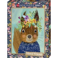 HEYE 299538 Puzzle 500 Teile Sweet Squirrel, Floral Friends von HEYE
