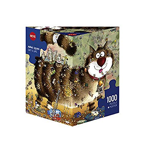 Heye 29569 - Dreieckspuzzle, Marino, Degano Cat's Life, 1000 Teile von Heye