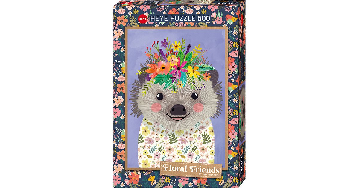 Puzzle Funny Hedgehog, Floral Friends by Mia Charro, 500 Teile Puzzle Funny Hedgehog, Floral Friends by Mia Charro, 500 Teile von HEYE