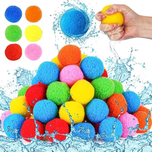 Wasserbomben Wiederverwendbar, 50 Stück Splash Bälle, Baumwoll Wasserbomben, Wiederverwendbare Wasserbomben, Wasserschlacht Bälle für Wasserschlacht im Garten Pool und Trampolin Sommer. Wasserbomben Wiederverwendbar, 50 Stück Splash Bälle, Baumwoll Wasserbomben, Wiederverwendbare Wasserbomben, Wasserschlacht Bälle für Wasserschlacht im Garten Pool und Trampolin Sommer. von HEYIDAMAI