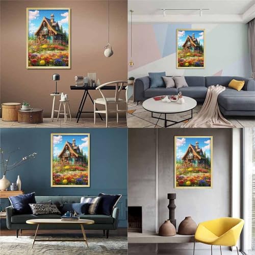 Bergdorf Hütte Puzzles 1000 Teile Schwer Puzzle Spielzeug Pädagogisches Spiel Impossible Herausforderungsspielzeug Für Erwachsene Und Kinder Ab 12 Jahren 1000pcs (75x50cm) von HEYLInUP