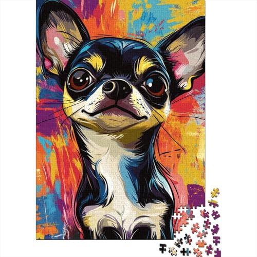 Chihuahua Puzzle 1000 Teile Schwer Puzzle Spielzeug Pädagogisches Spiel Impossible Herausforderung Spielzeug Für Erwachsene Und Kinder in Bewährter 1000pcs (75x50cm) von HEYLInUP