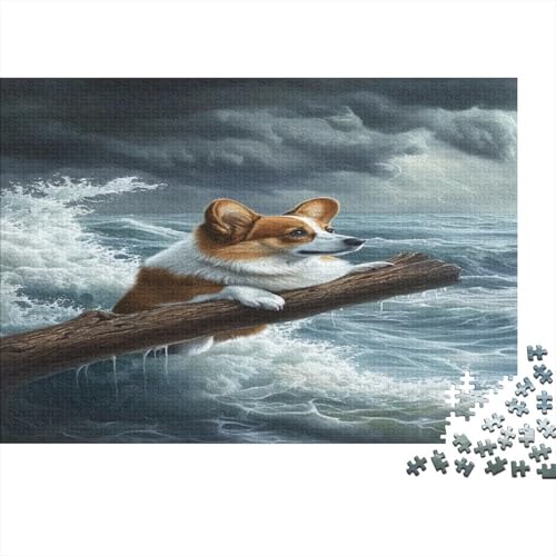 Corgi 1000 Stück Puzzles Für Erwachsene Teenager Stress Abbauen Familien-Puzzlespiel Mit Poster in 1000-teiliges Puzzle Kinder Lernspiel Spielzeug Geschenk Puzzel 1000pcs (75x50cm) von HEYLInUP