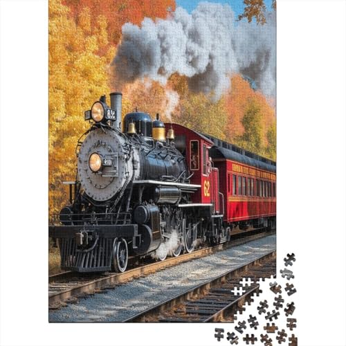 Dampflokomotive Puzzle 1000 Teile Schwer Puzzle Spielzeug Pädagogisches Spiel Impossible Herausforderung Spielzeug Für Erwachsene Kinder 1000pcs (75x50cm) von HEYLInUP