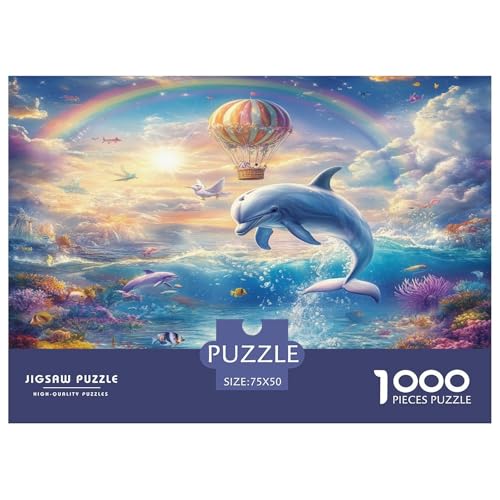Delphin Puzzle 1000 Teile Erwachsener Kniffel Spaß Für Die Ganze Familie - Abwechslungsreiche 1000 Puzzleteilige Motive Puzzle Erwachsene, Puzzel 1000pcs (75x50cm) von HEYLInUP