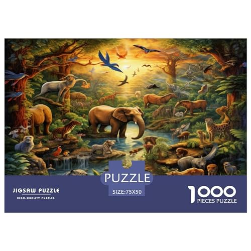 Dschungeltiere Puzzle 1000 Teile Puzzles Für Erwachsene Lernspiel Herausforderungsspielzeug 1000-teilige Puzzlespiel Für Erwachsene Kinder Puzzel 1000pcs (75x50cm) von HEYLInUP