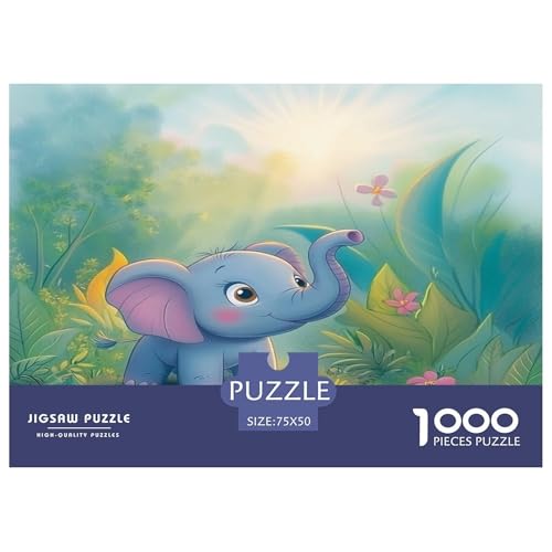 Elefant Puzzle 1000 Teile Für Erwachsene Und Kinder Ab 14 Jahren Für Stressabbauer Puzzel 1000pcs (75x50cm) von HEYLInUP